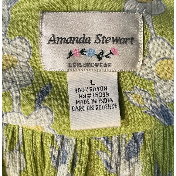 Amanda Stewart Leisurewear VINTAGE Maxi Floral Dress Pockets Cottage Boho Large - Picture 7 of 7